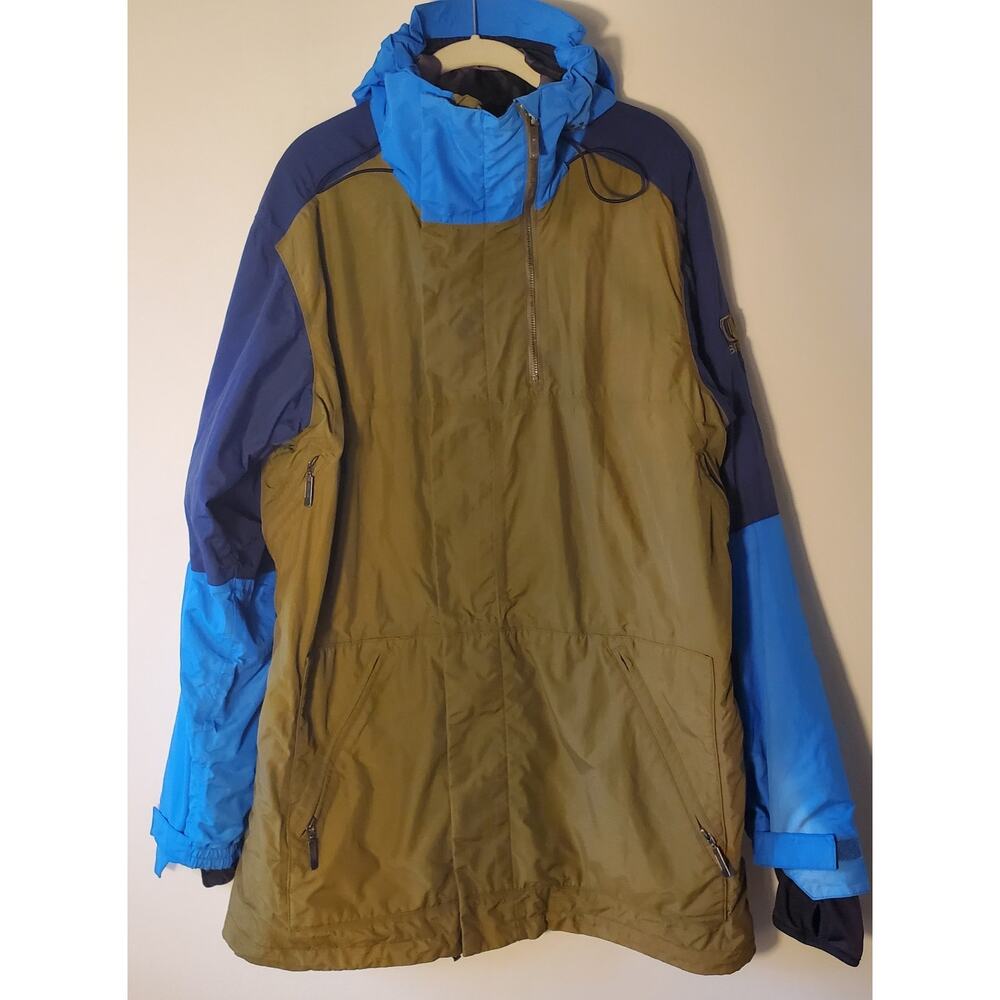 Bonfire Dry Level 3 Men's L Snowboard Shell Blue Green Combo Color Keeps you Dry
